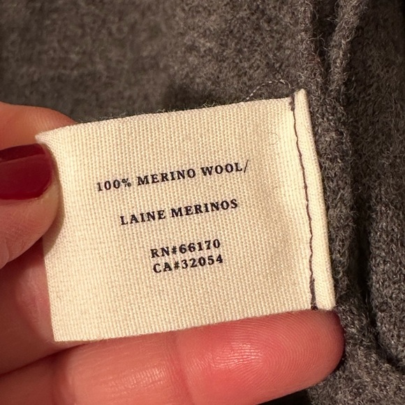 SPARROW Anthropologie Gray 100% Merino Wool XS Double Breasted Fit Flare Sweater - Picture 8 of 16